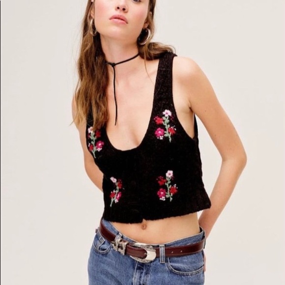NWT | For Love & Lemons Amaryllis Sweater Vest S - Picture 2 of 10